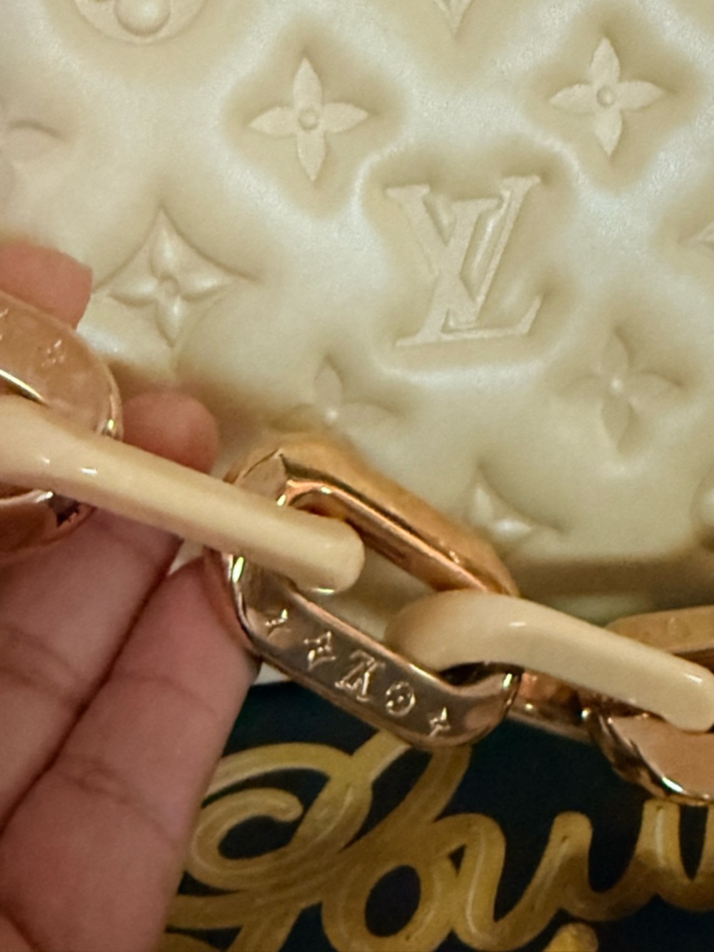 Louis Vuitton Pale Yellow Leather Monogram Coussin PM Crossbody shoulder Bag - Picture 13 of 17